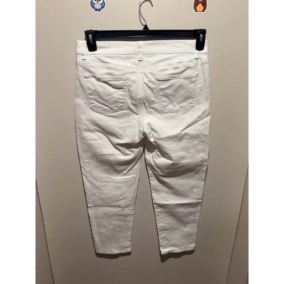 Talbots Womens 12P Boyfriend White Denim Jeans Cropped Capri Pants - Picture 3 of 7